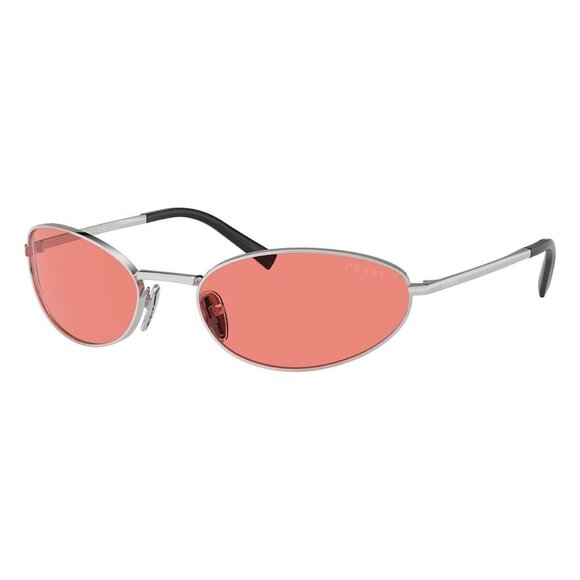 New PRADA Silver Round SPR A59 1BC-20B Sunglasses Women - Picture 1 of 6
